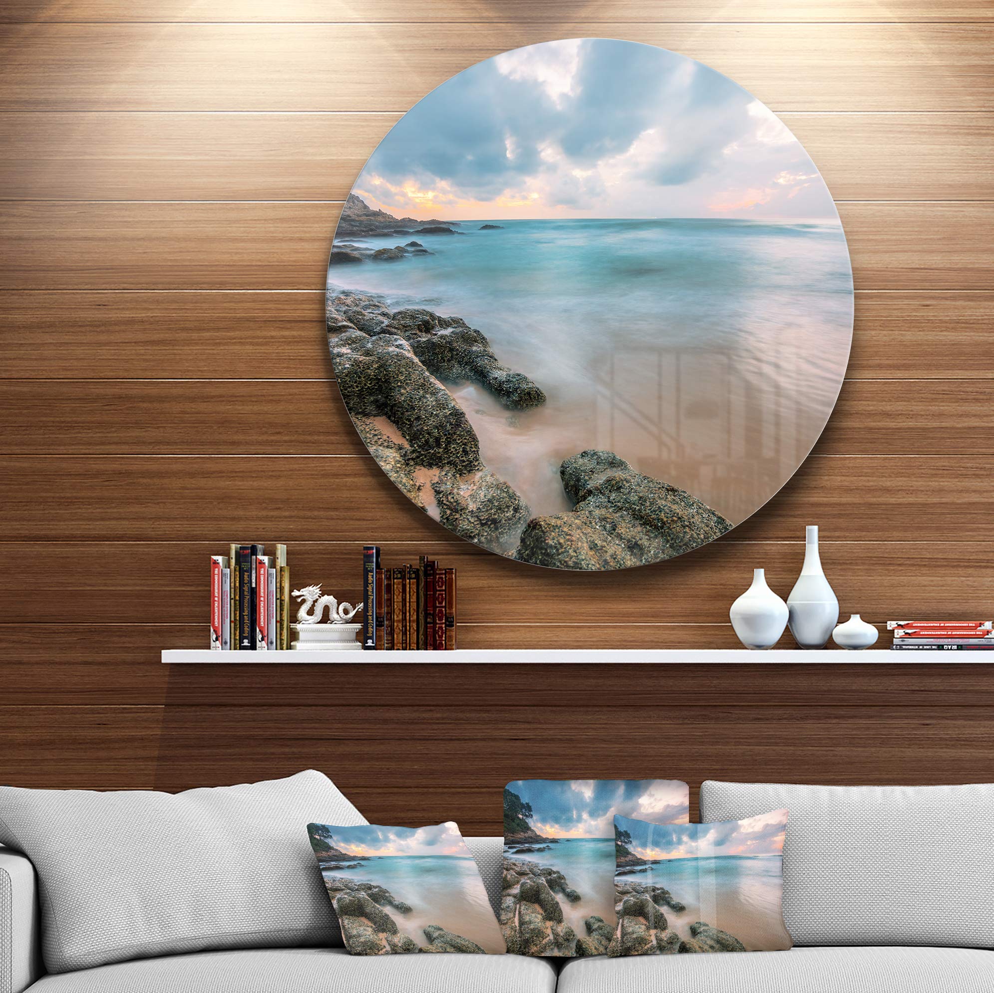 Designart MT10837-C23 MT10837 C23 Gloomy Tropical Sunset Beach